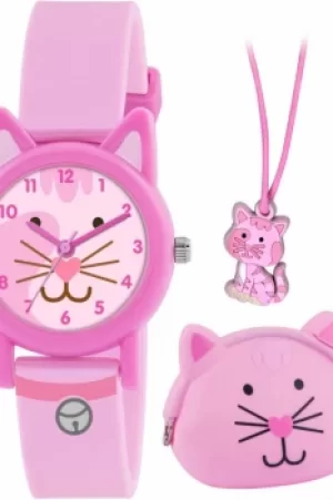 image of Childrens Tikkers Cat Purse and Necklace Gift Set Watch ATK1020