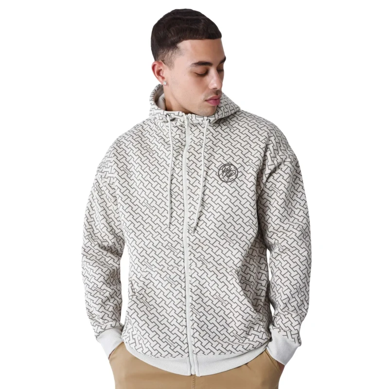 Image of Project X Paris Zip-up hoodie with monogram print Project X Paris Gris Male S
