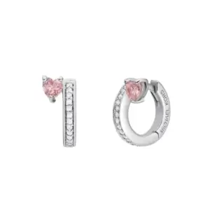 Image of Michael Kors Ladies Michael Kors 925 Silver Love Heart Earrings - Silver