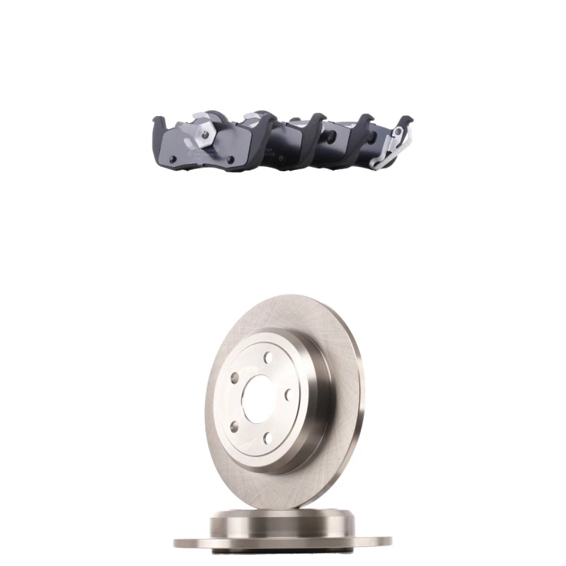 Image of RIDEX 3405B1876 Brake disc and pads set Rear Axle, Brake Disc Type: Solid, incl. wear warning contact Brake Set,disc brakes (3405)
