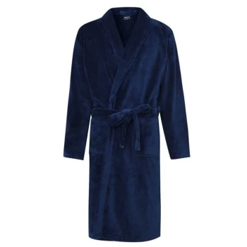 image of Howick Fleece Robe - Navy Blue