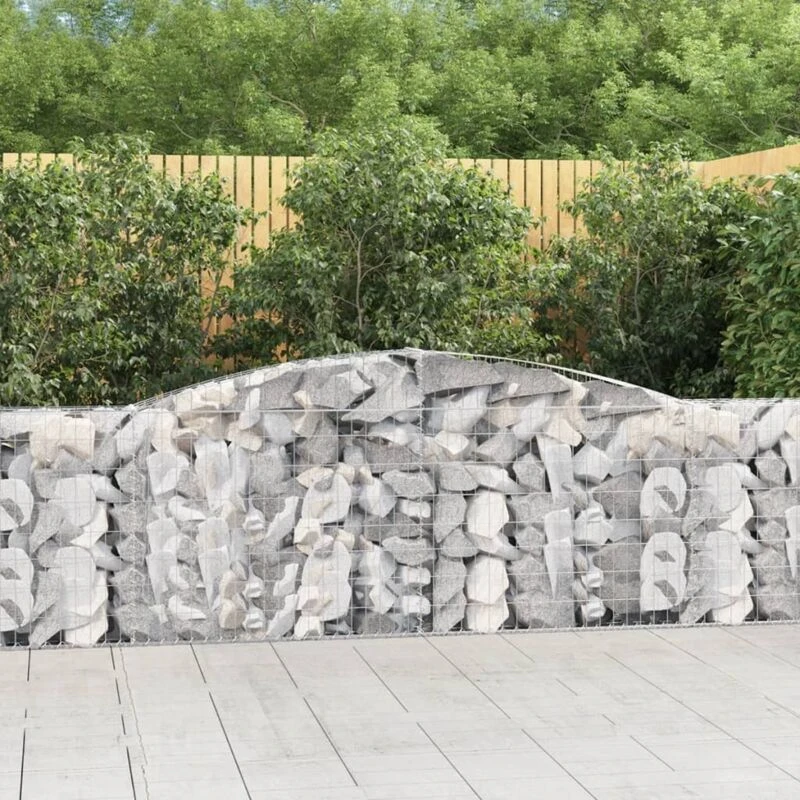 Image of VIDAXL Vidaxl - Arched Gabion Baskets 2 pcs 400x30x80/100cm Galvanised Iron 8720845574369