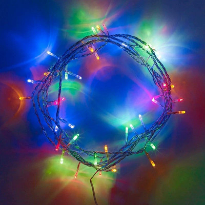 Image of Shatchi 80LEDs Lights Clear Cable Battery Operated Fairy String Christmas Decorations Multi