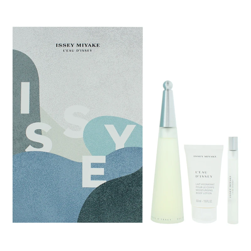 Image of Issey Miyake L'eau D'issey 3 Piece Gift Set: Eau de Toilette 100ml - Eau De Toil