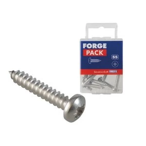 Image of ForgeFix Self-Tapping Screw Pozi Compatible Pan A2 SS 1" x 10 ForgePack 15