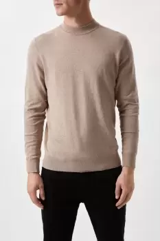 image of Mens Cotton Rich Stone Knitted Turtle Neck Jumper