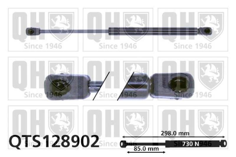 Image of QUINTON HAZELL Tailgate strut QUINTON HAZELL QTS128902