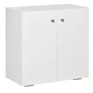 image of Homcom Freestanding 2 Door Storage Cabinet With Shelf White