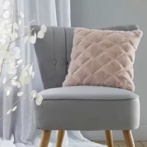 Image of Catherine Lansfield Cosy Diamond Cushion Blush
