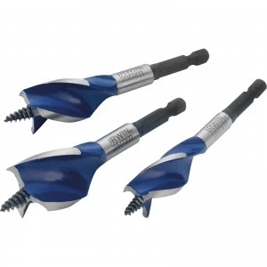 image of Irwin 3 Piece 6X Blue Groove Stubby Wood Bit Set