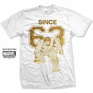 Image of Marvel Comics Hulk Since 63 Mens White T Shirt Medium