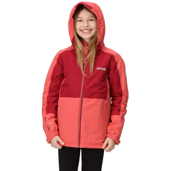 Image of Regatta Girls Beamz III Waterproof Breathable Jacket 13 Years - Chest 79-83cm (Height 153-158cm) Minal Red RKP263G-X8Z-13