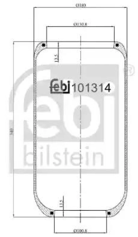 Image of FEBI BILSTEIN 101314 Boot, air suspension non-steered leading axle Boot,air suspension (324)