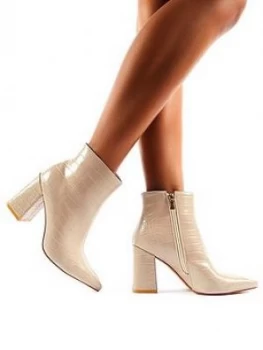 image of Public Desire Hollie Ankle Boot, Nude, Size 8, Women