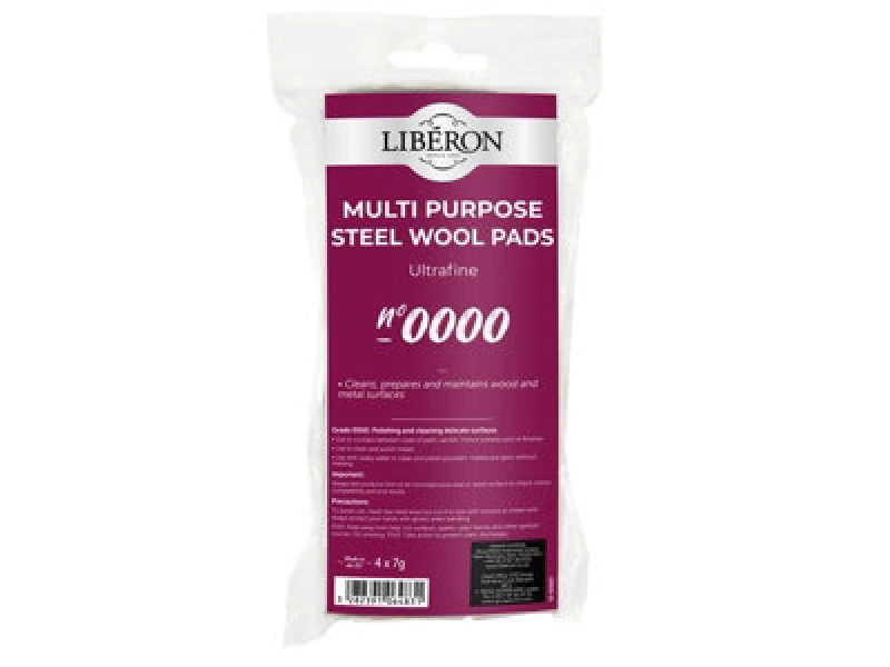 Image of Liberon 126931 Steel Wool Grade 0000 Ultra Fine 4 X 7G Libsw00007Gn
