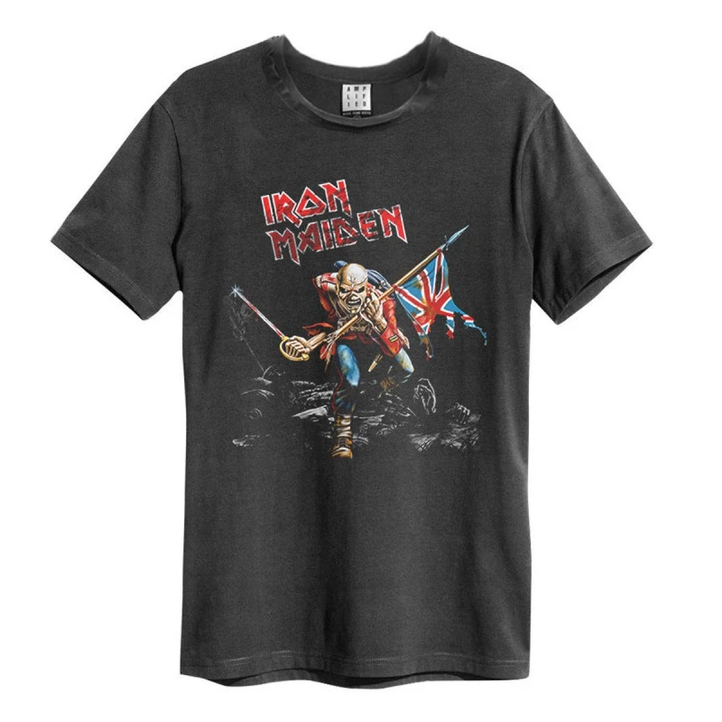 Image of Amplified Amplified Men 80 Tour Iron Maiden T-Shirt in Charcoal Size: X-Small Charcoal XS Male 5059699796096