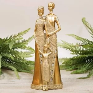 Image of Gold Maasai Family Figurine 32cm