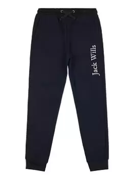 Image of Jack Wills Boys Logo Jogger - Black, Size 12-13 Years