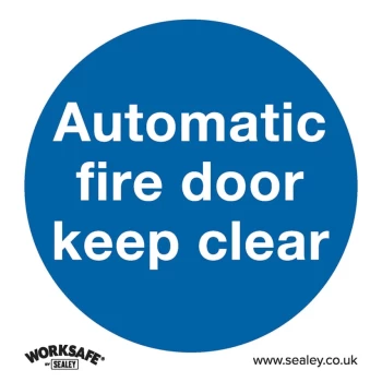 Image of Safety Sign - Automatic Fire Door Keep Clear - Rigid Plastic