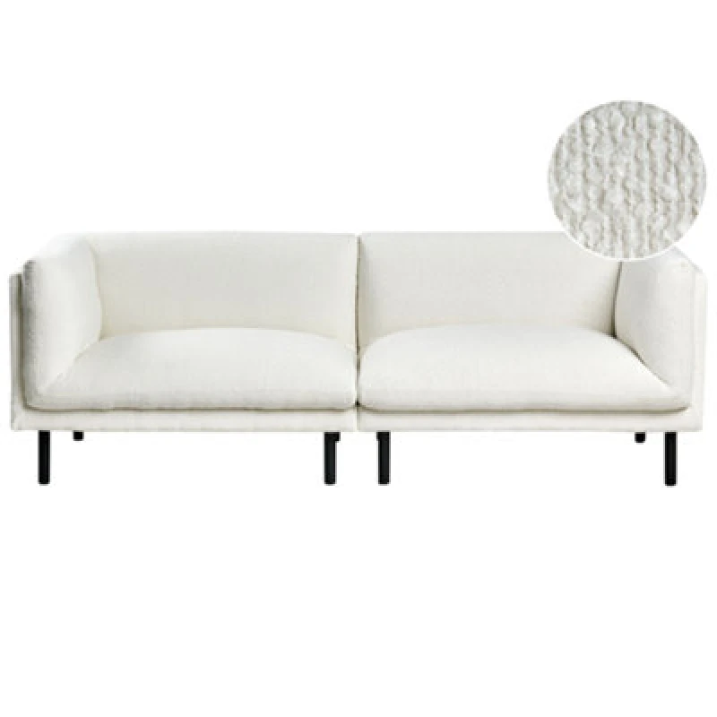 Image of Beliani Sofa 3 Seater Vorgod Boucle Off-White