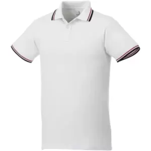 Image of Elevate Mens Fairfield Polo With Tipping (3XL) (White/Navy/Red)