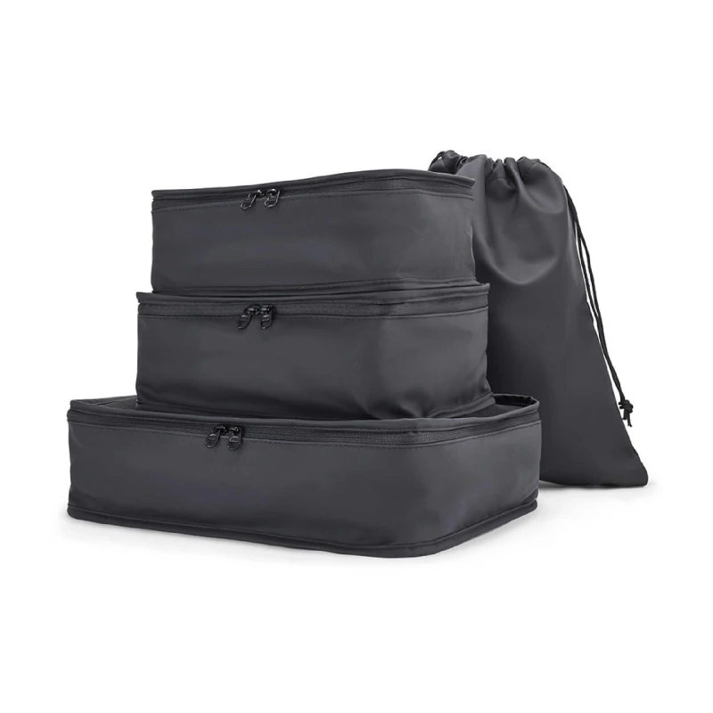 Image of Rock Rock Packing Cubes Set of 4 Hard Suitcases 4pc Set Black 42912703000