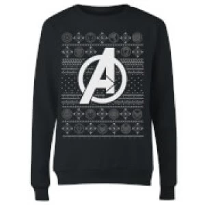 Image of Marvel Avengers Logo Womens Christmas Sweatshirt - Black