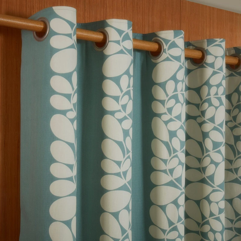 Image of Orla Kiely Sycamore Stripe Curtains, 229 X 229cm, Duck egg