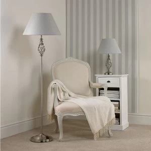 Image of Village At Home Barley Twist Floor Lamp - Chrome
