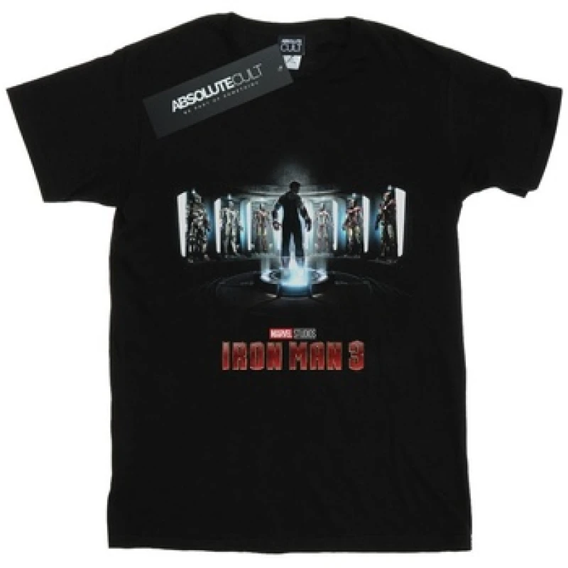 Image of Marvel Iron Man 3 Poster T-Shirt Black male