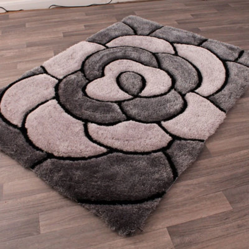 Image of Ultimate Rug 3D CARVED ROSE - Grey Grey 60/110cm