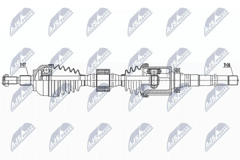 Image of NTY NPW-FR-137 Drive shaft Manual Transmission, Front Axle Right Drive Shaft (13)