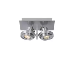 image of Landa Modern Twin Ceiling Spotlight - LED Dim to warm - GU10 - 2x5W 2200K/3000K - Satin Chrome