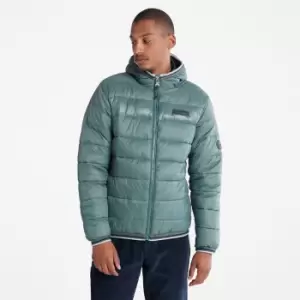 image of Timberland Garfield Midweight Hooded Puffer Jacket For Men In Green Green, Size L