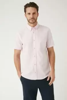 image of Pink Short Sleeve Oxford Shirt