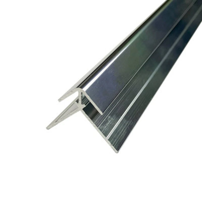 Image of Splashwall Panel External Corner Joint (L)800mm (W)31mm (T)4mm - Gloss Silver Effect
