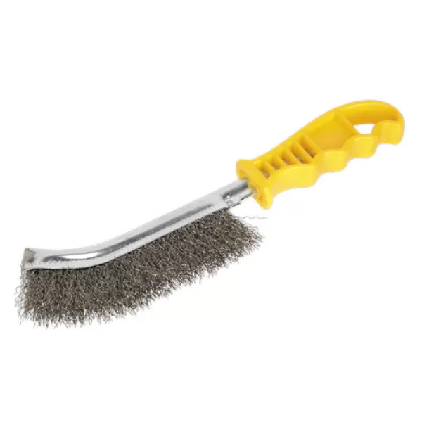 image of Sealey WB05Y Wire Brush Stainless Steel Plastic Handle