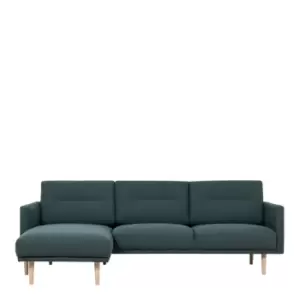 image of Larvik Chaise Longue Sofa Left Hand Dark Green Oak Effect Legs