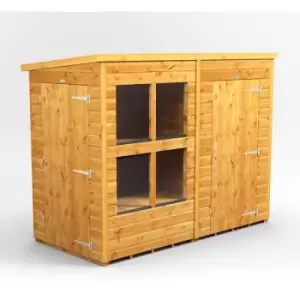Image of 8x4 Power Pent Potting Shed Combi Building including 4ft Side Store
