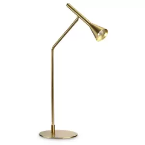 Image of Ideal Lux DIESIS Dimmable Integrated LED Table Lamp Brass, In-Built Switch, 3000K