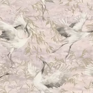 Image of Holden Sarus Pink Wallpaper