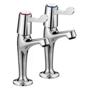 Image of Bristan Lever High Neck Kitchen Sink Pillar Taps (Pair) VAL HNK C CD