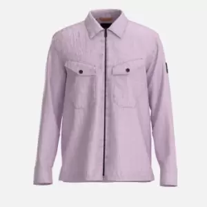 Image of BOSS Orange Mens Lovel 9 Zip Shirt - Light Pastel Purple - L