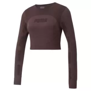 image of Puma EvoKnit Long Sleeve Top Womens - Brown