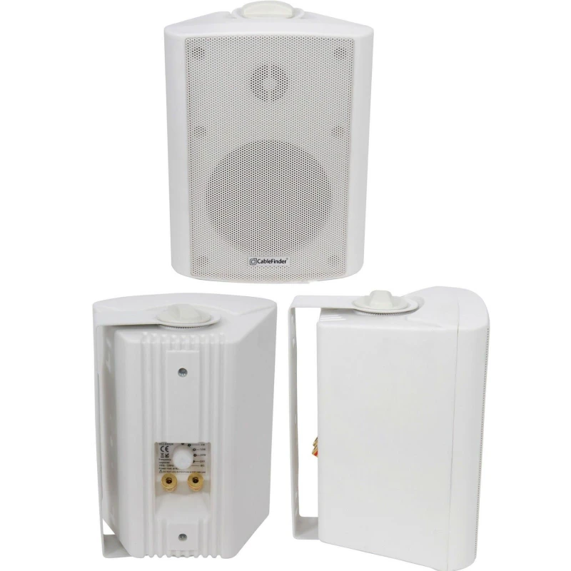 Image of Loops QUALITY 4" 70W White Background HiFi Speaker *100V & 8ohm* Wall Mount Bookshelf White unisex