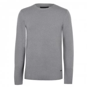 image of Firetrap Textured Knit Jumper Mens - Grey