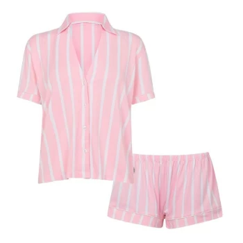 Image of Chelsea Peers Chelsea Peers Classic Short Sleeve Set - Pink Stripe