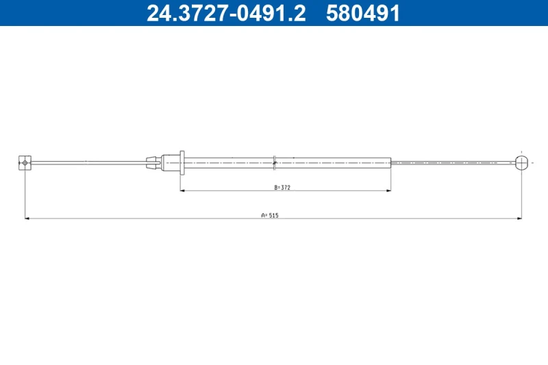 Image of Handbrake cable ATE 24.3727-0491.2