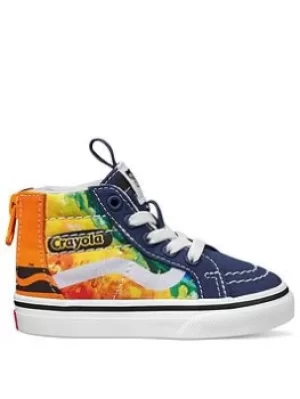 Image of Vans Sk8-Hi Crayola Mashup Melt Toddler Unisex Hi Top Trainers-Multi, Size 4