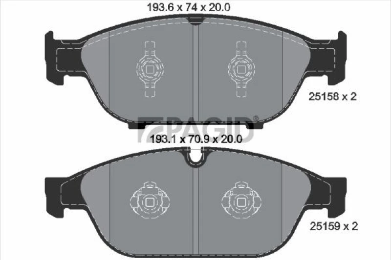 Image of Brake pad set PAGID T2093N